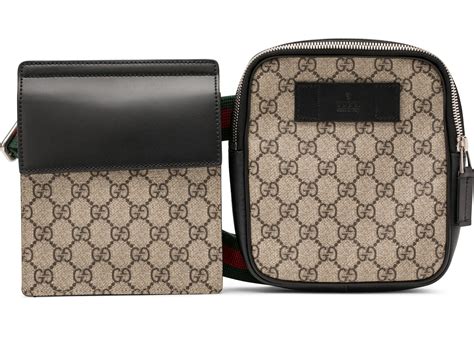 gucci belt bag gg supreme web waist strap|gucci belt bag 2 pouches.